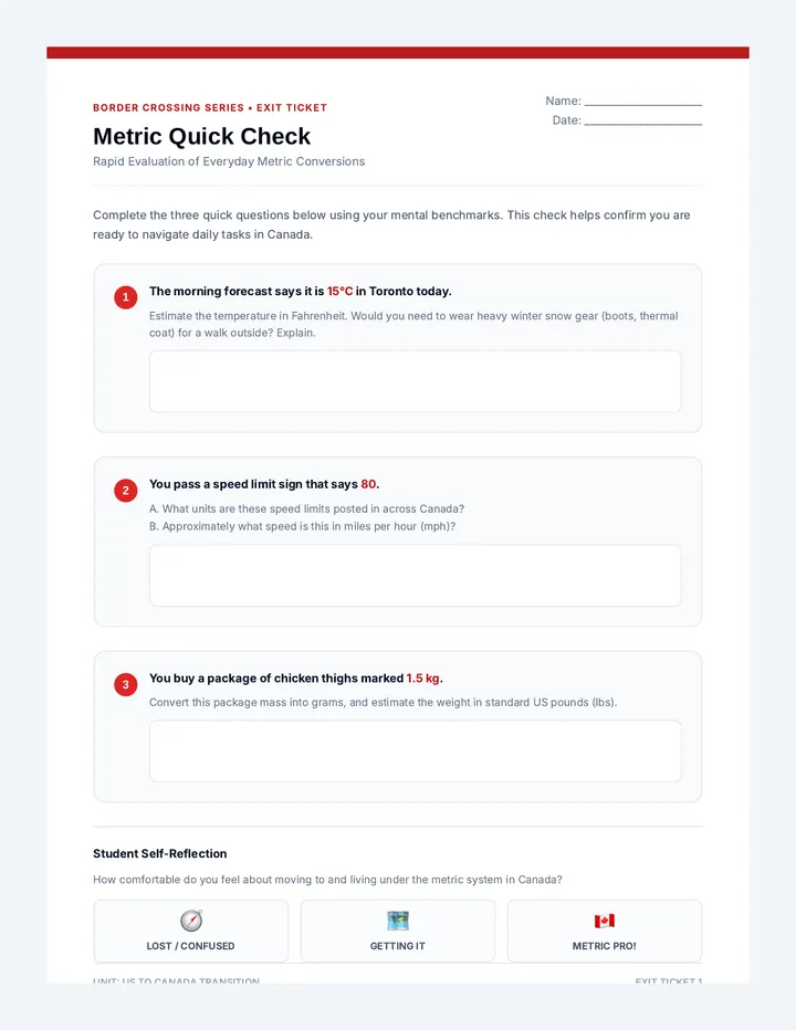 Metric Quick Check