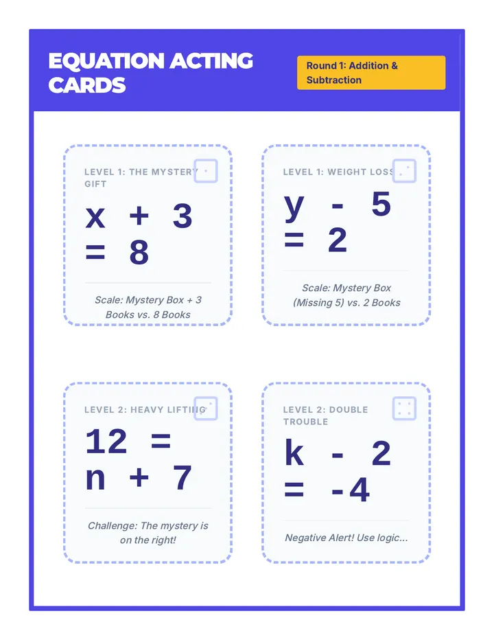 Equation Acting Cards