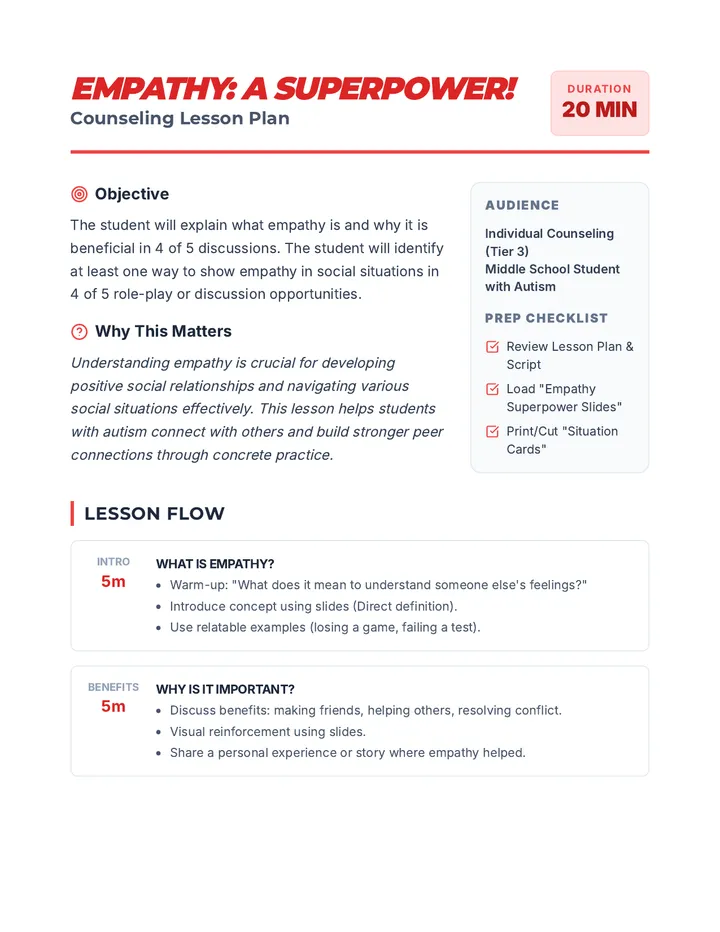 Empathy Superpower Lesson Plan