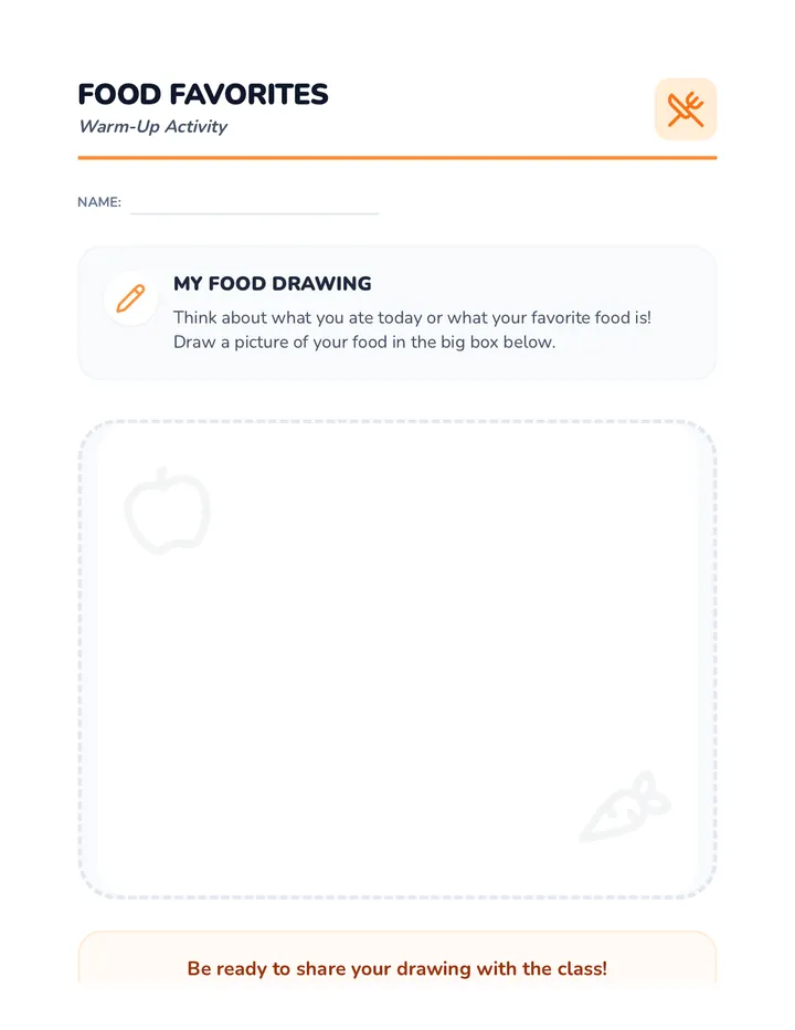 Food Favorites Warm Up