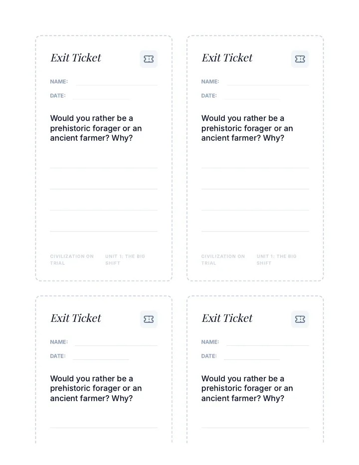 Civilization Exit Ticket