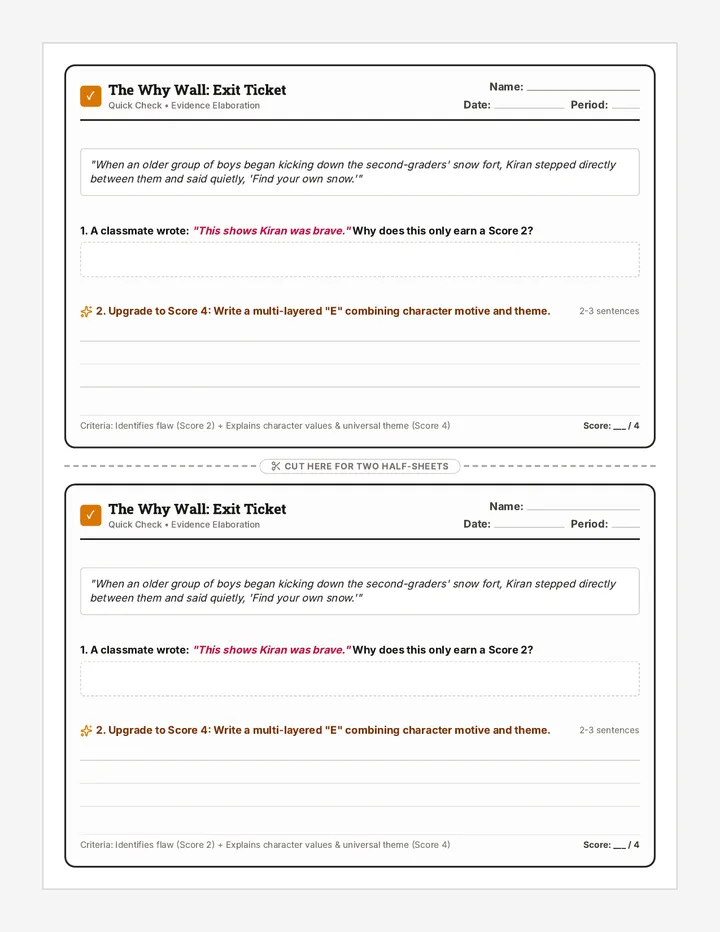 Why Wall Exit Ticket