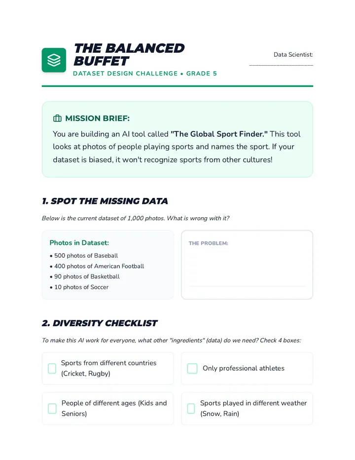 Balanced Buffet Activity