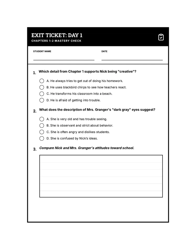 All Exit Tickets Master