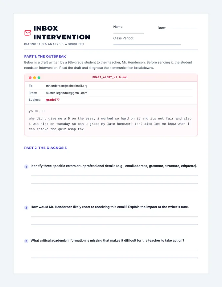 Inbox Intervention Worksheet
