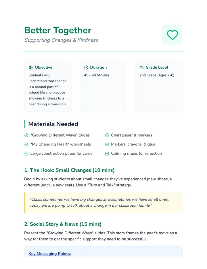Better Together Lesson Plan