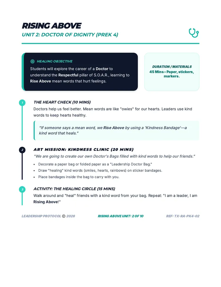 Rising Above Doctor Teacher Guide