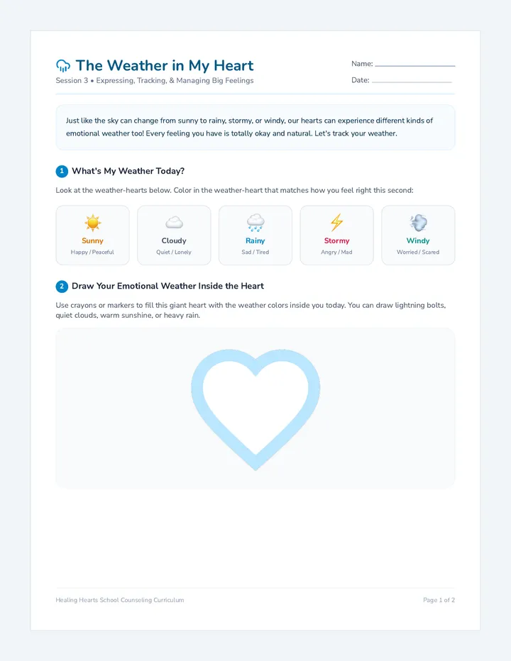 Heart Weather Worksheet