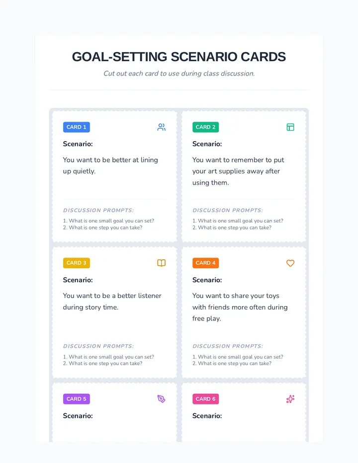 Goal Scenario Cards