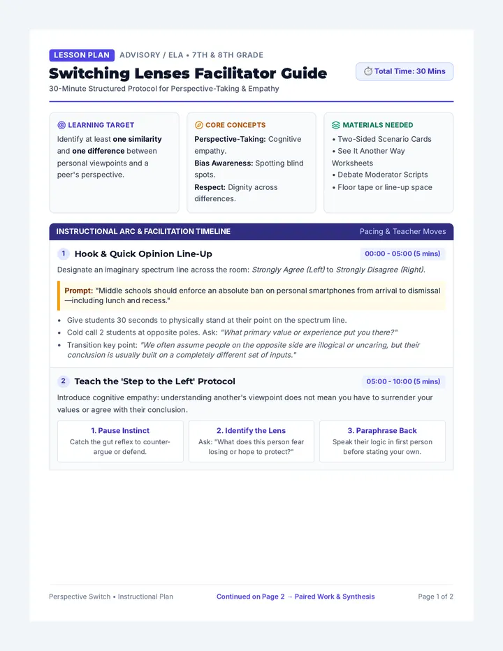 Switching Lenses Lesson Plan