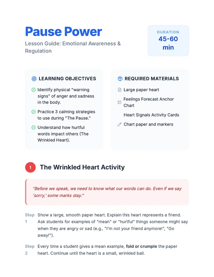 Pause Power Lesson Plan Teacher Guide