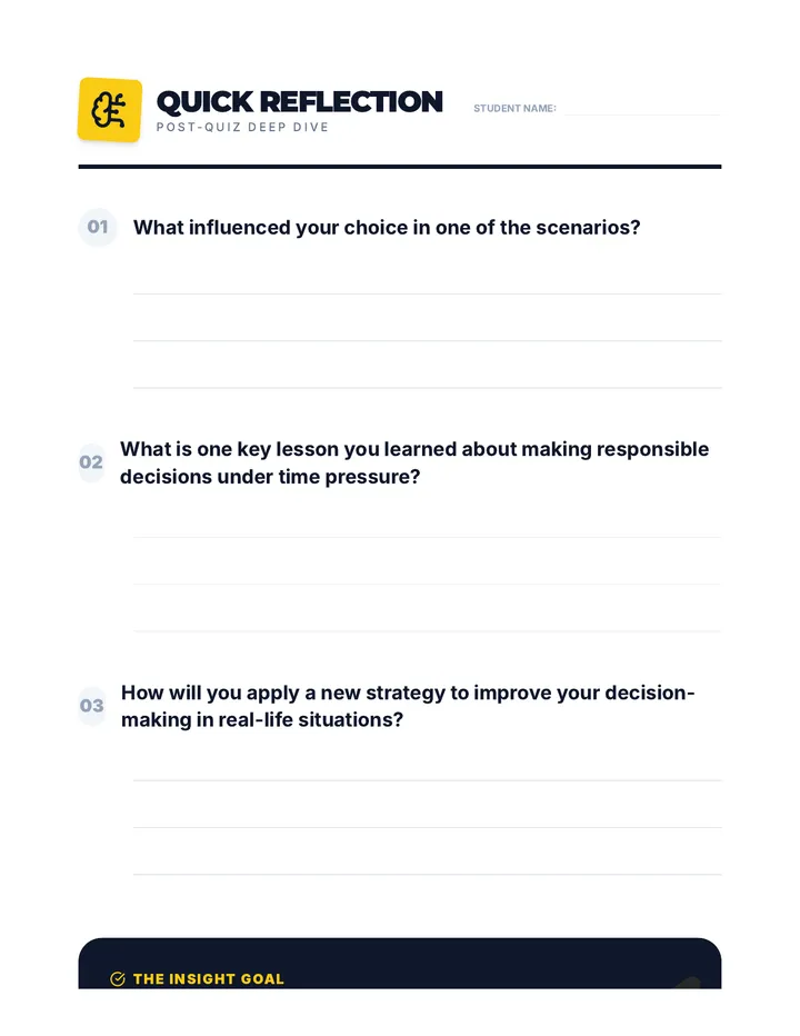 Quick Reflection Prompt Worksheet