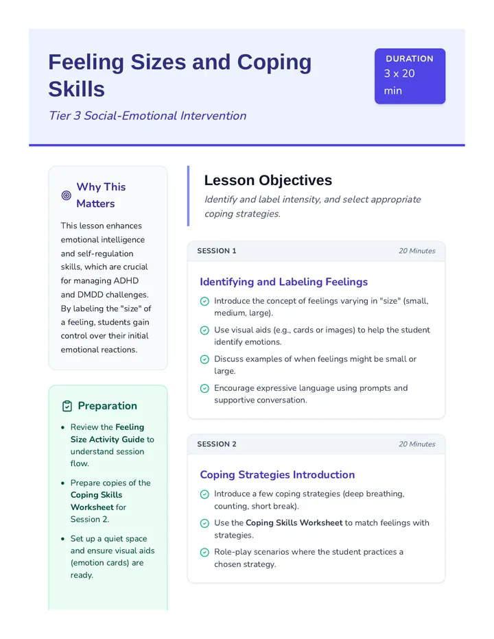 Feeling Sizes and Coping Skills • Lesson • Lenny.com