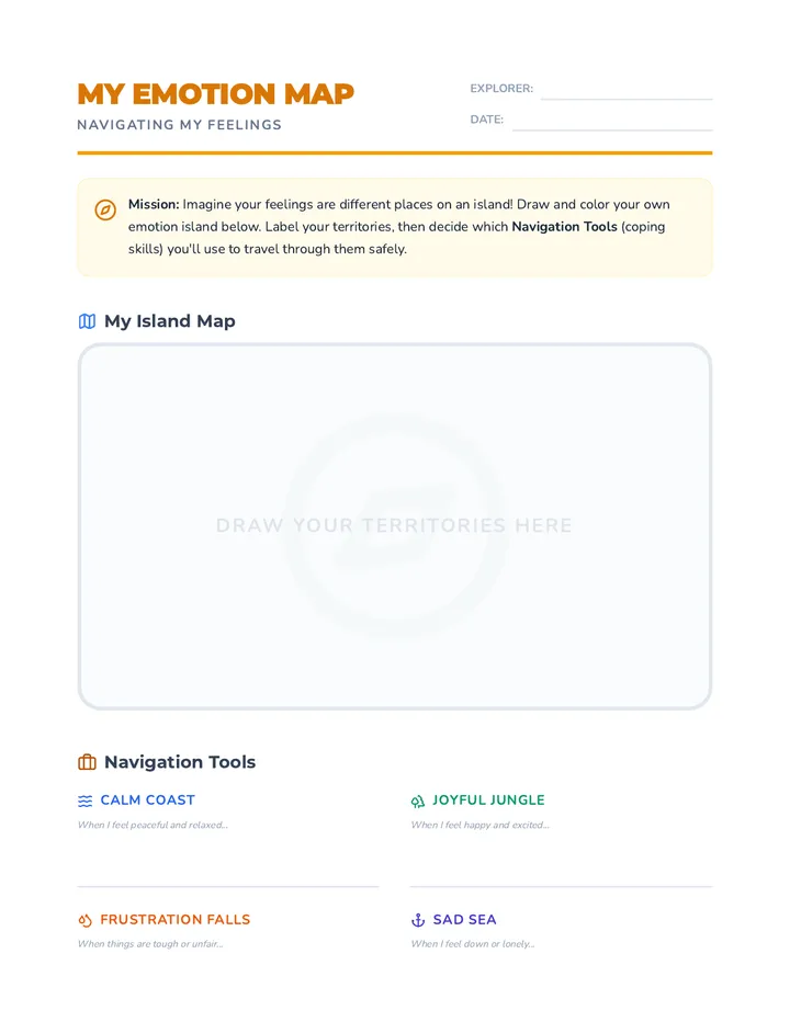 Emotion Map Worksheet