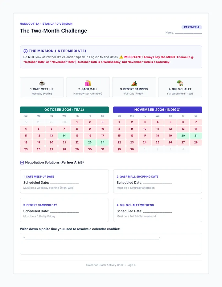 Two Month Challenge Standard Worksheet