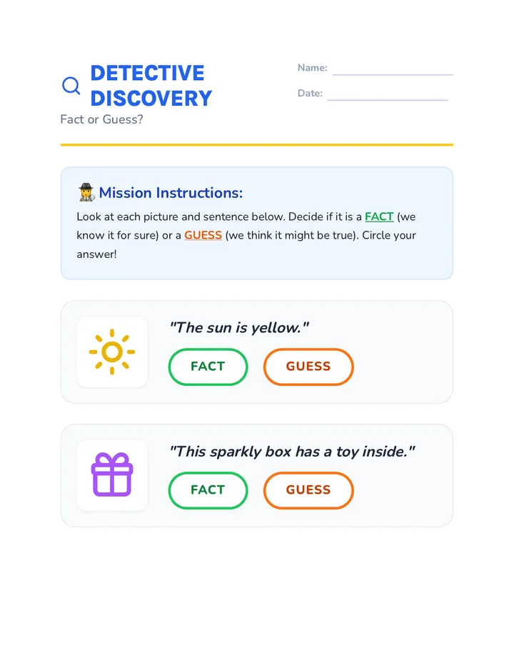 Detective Discovery Worksheet