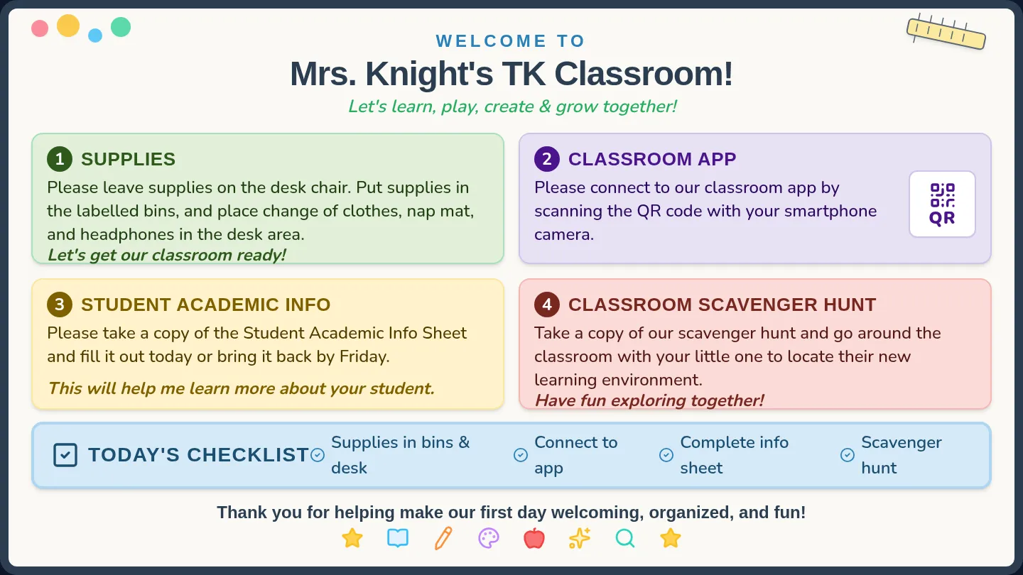 Classroom Welcome Slide