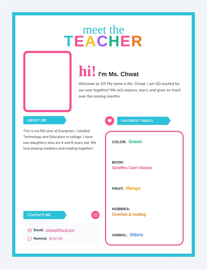 Meet the Teacher Flyers