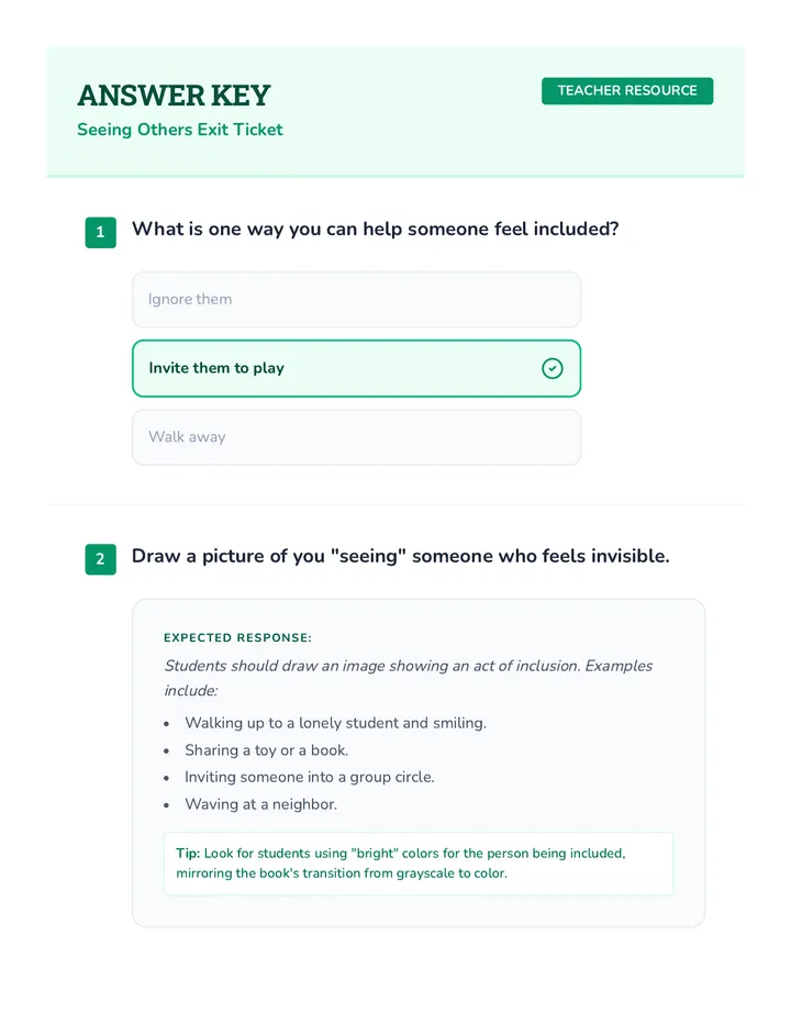 Seeing Others Answer Key