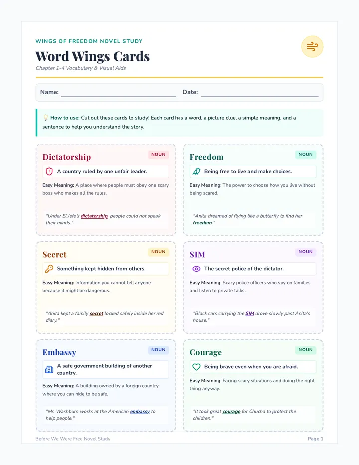 Word Wings Cards