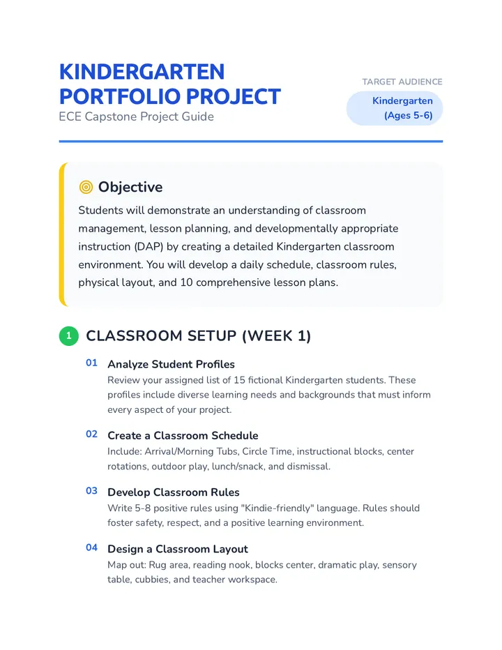 Kindergarten Project Guide