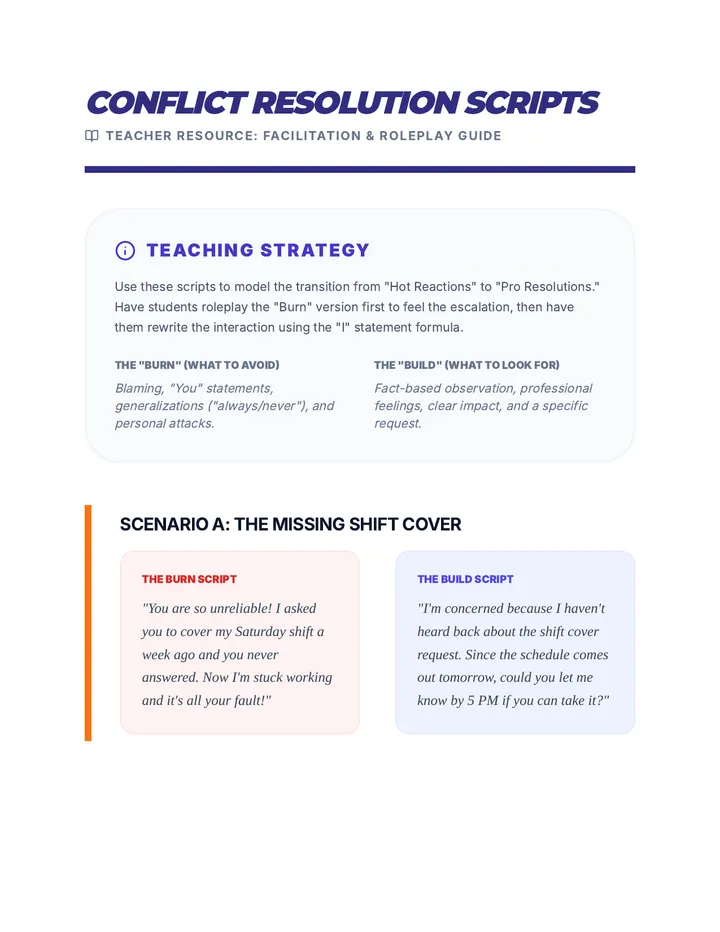 Conflict Resolution Scripts Guide