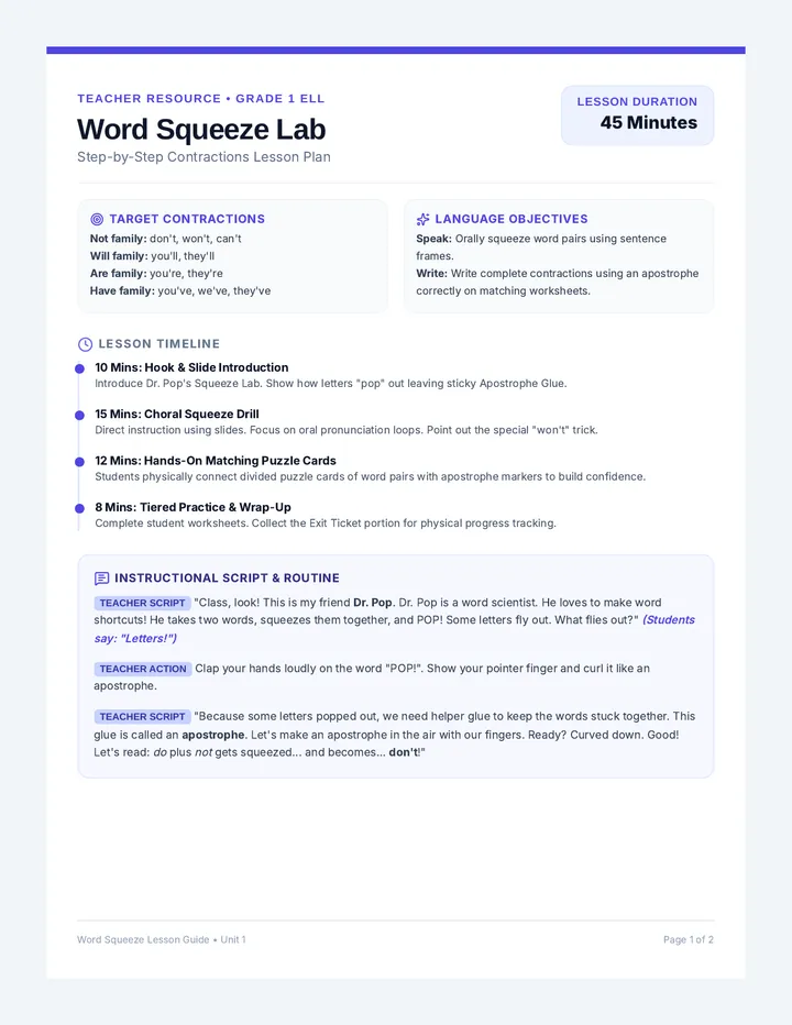 Word Squeeze Teacher Guide