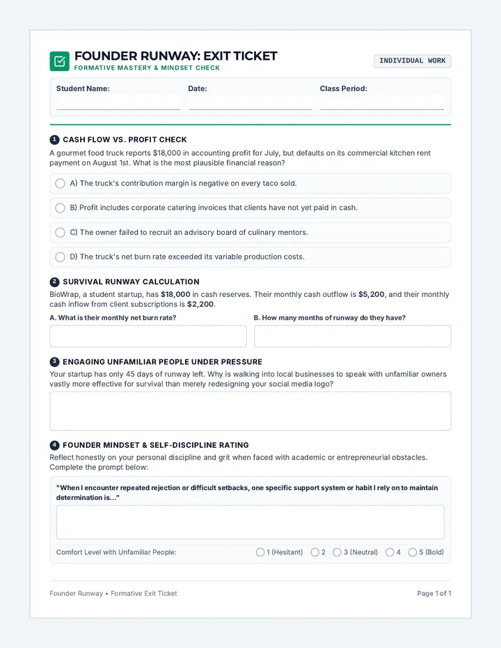 Founder Runway Exit Ticket
