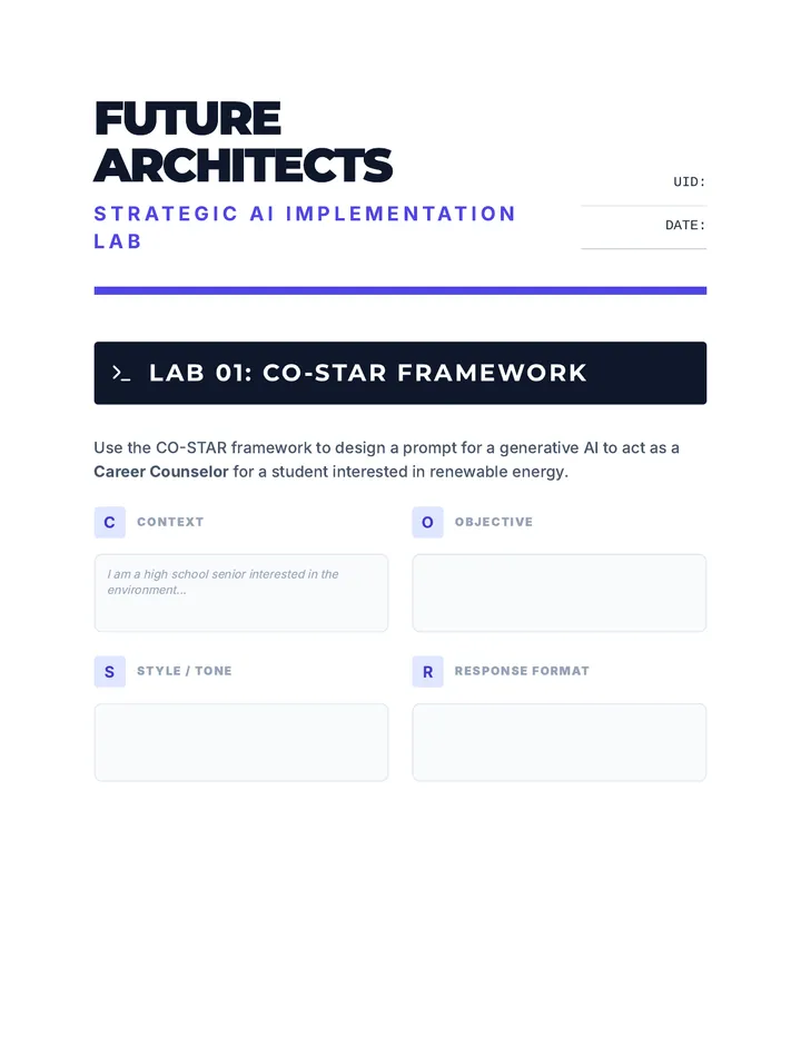 Future Architects Activity Sheet