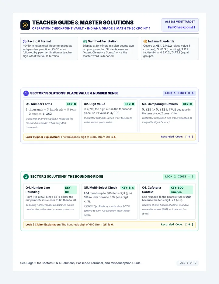 Checkpoint Vault Teacher Guide