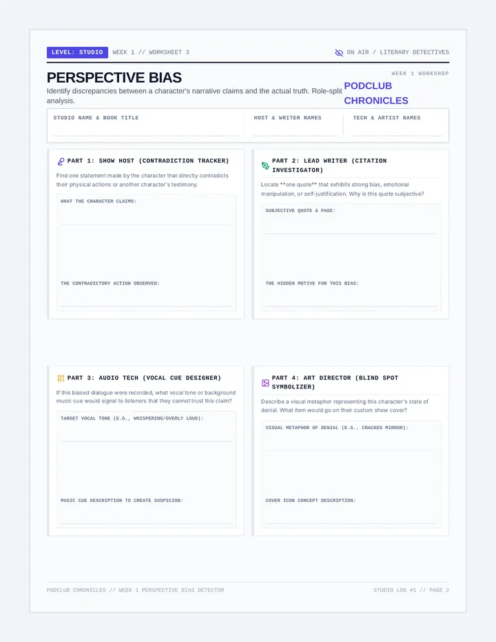 Perspective Bias Worksheet