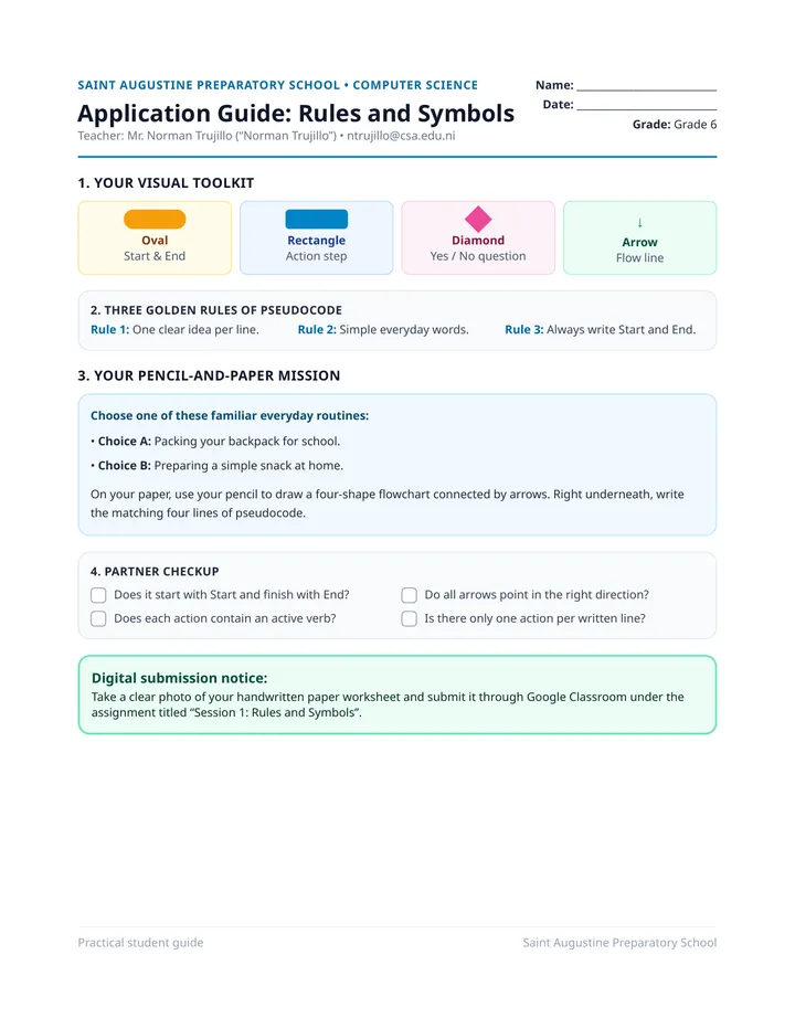 Student Guide Rules and Symbols