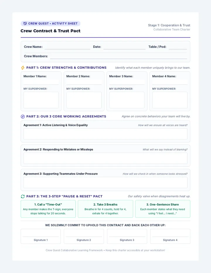 Crew Contract Activity Sheet