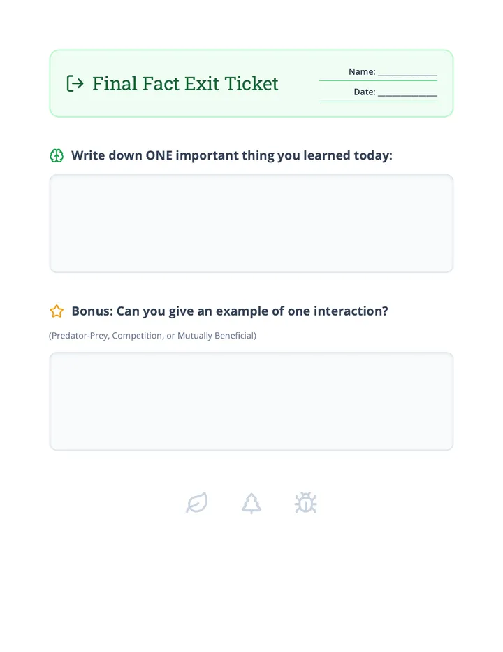 Final Fact Exit Ticket Cool Down