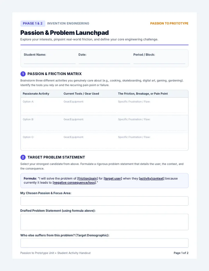 Passion Launchpad Handout