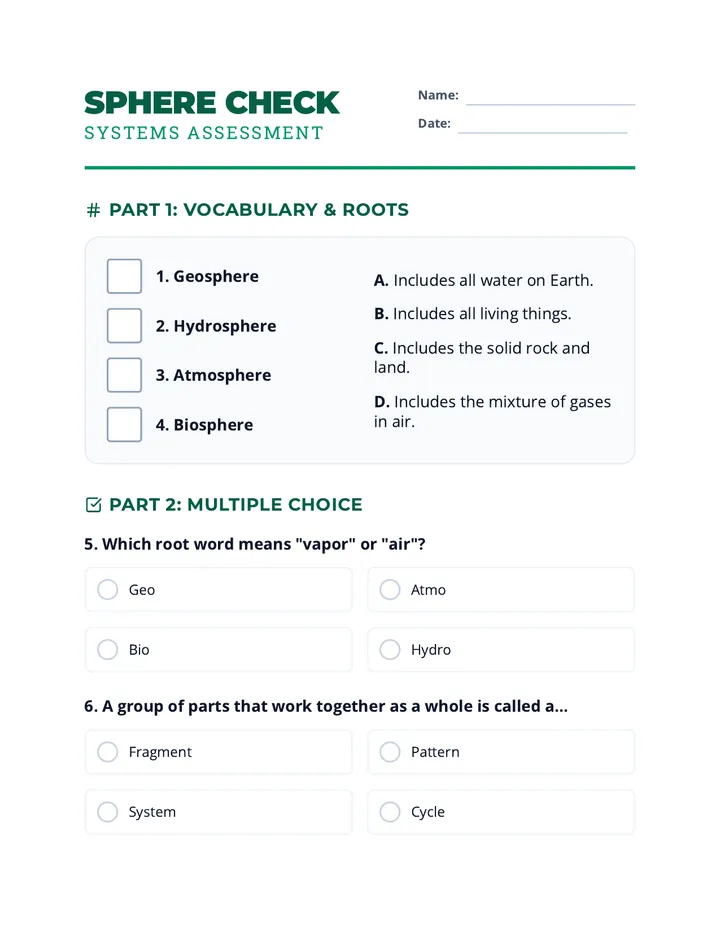 Sphere Systems Quiz