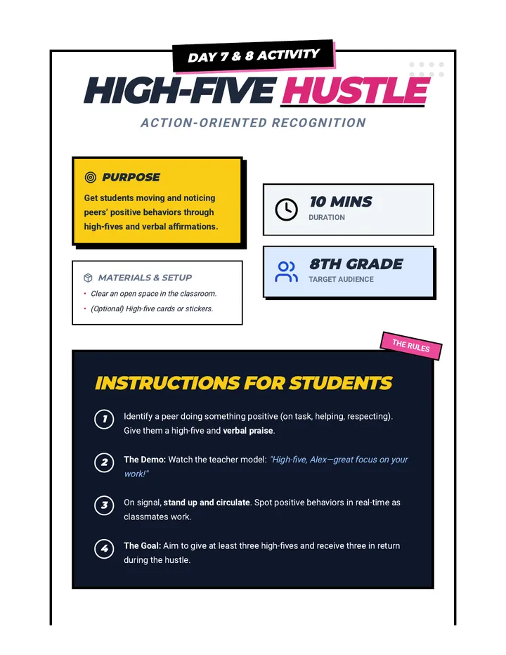 High Five Hustle Activity