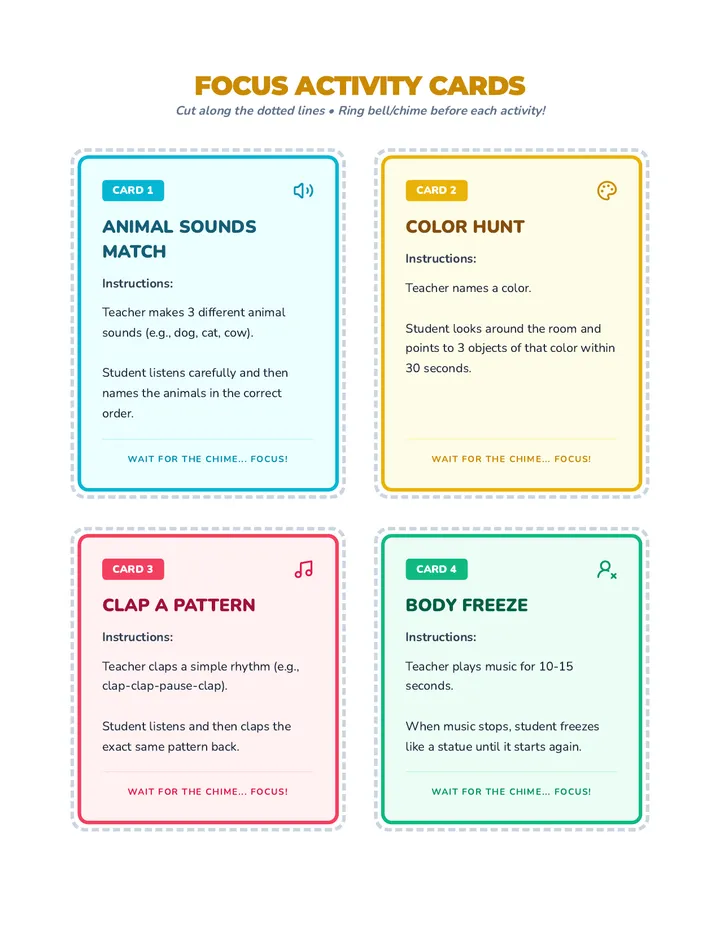 Focus Activity Cards