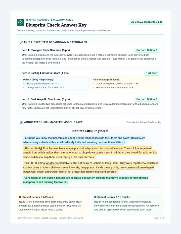 Blueprint Check Answer Key