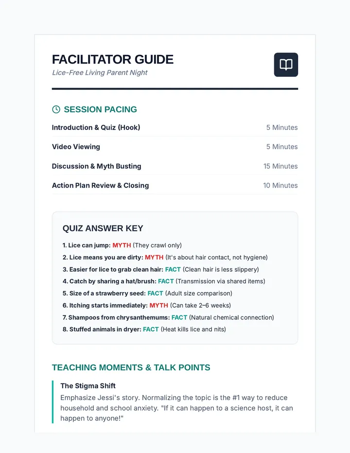 Lice Facilitator Guide