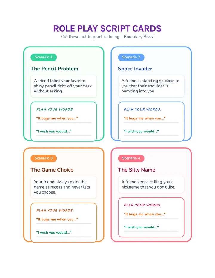 Role Play Script Cards