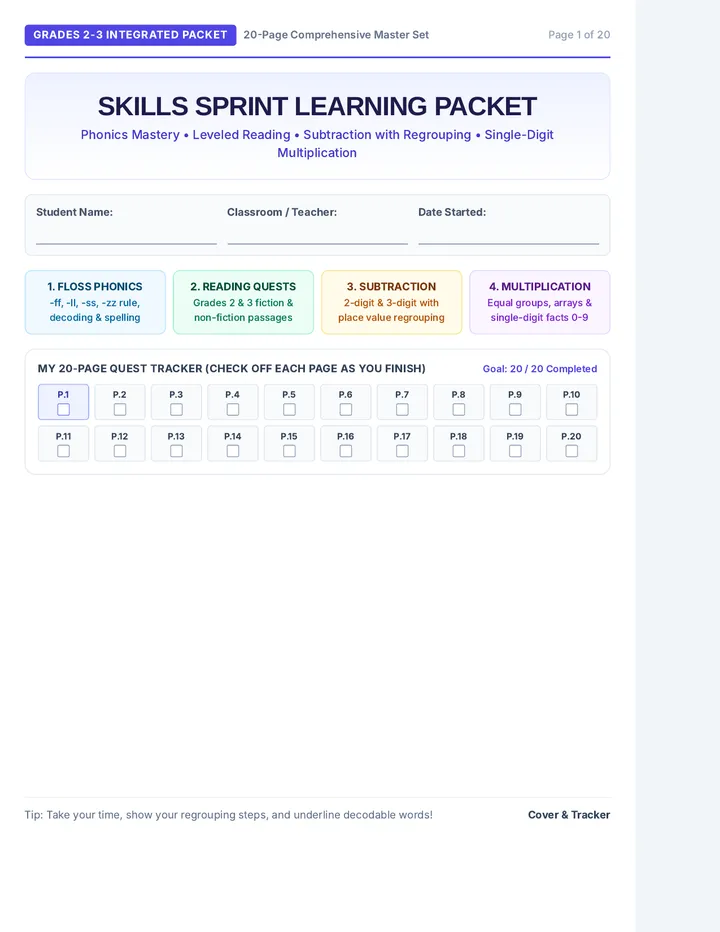 Skills Sprint Activity Packet