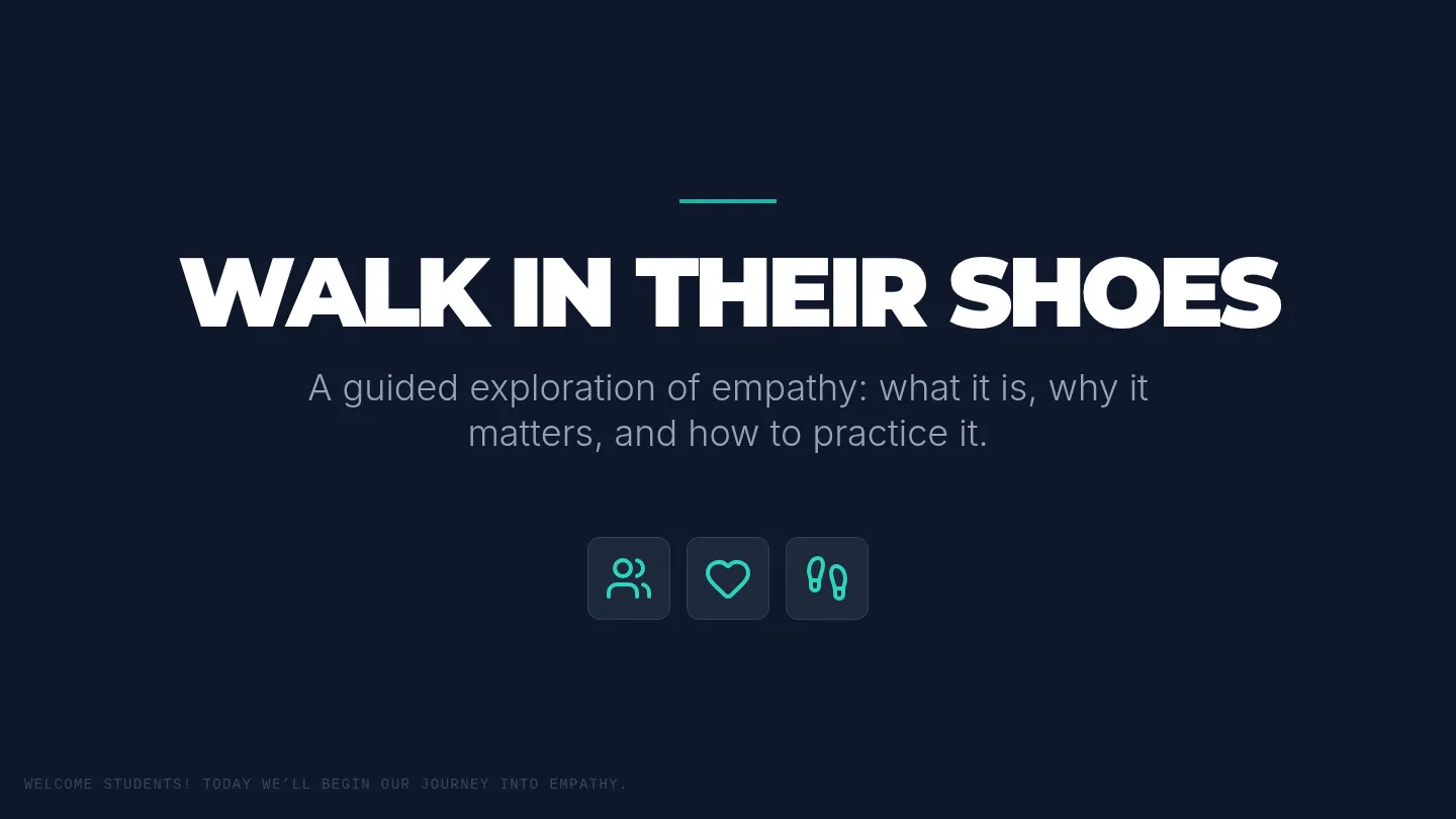 Walk in Their Shoes Slides Presentation