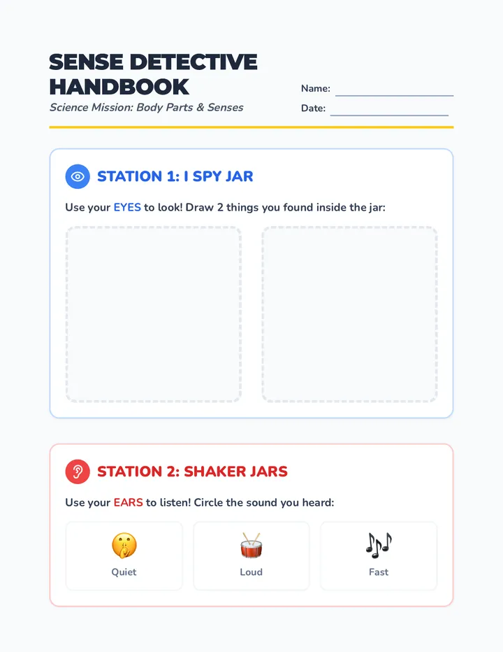 Sense Detective Handbook Worksheet