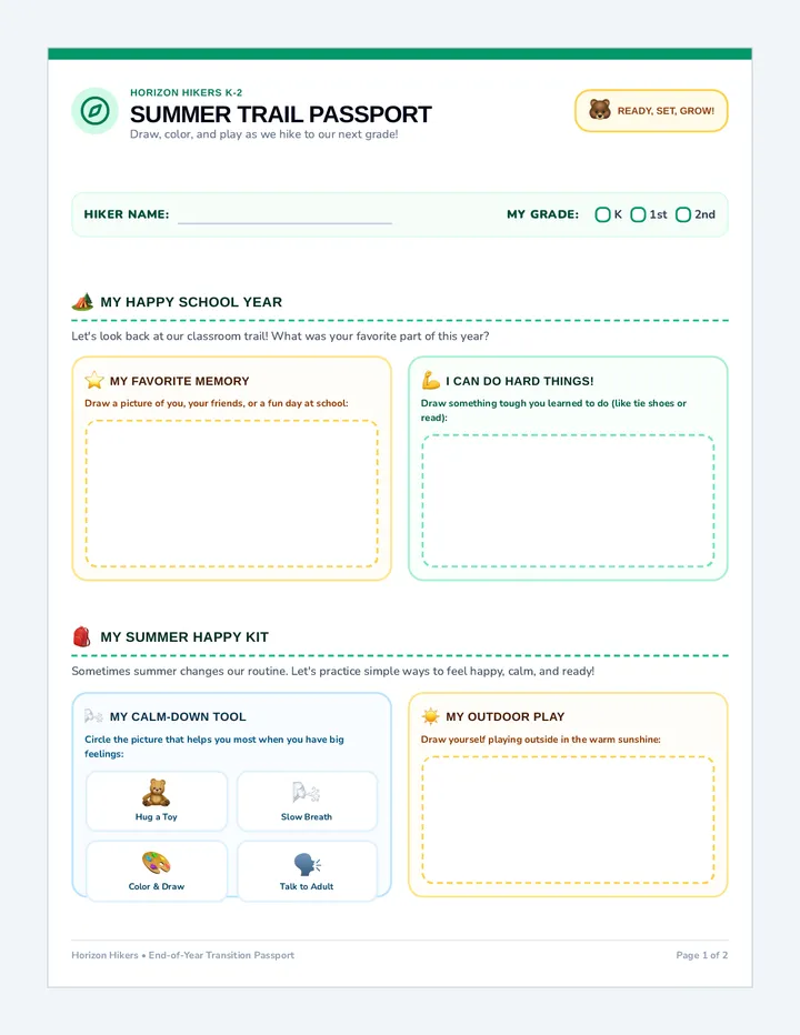 Summer Trail Passport page 1