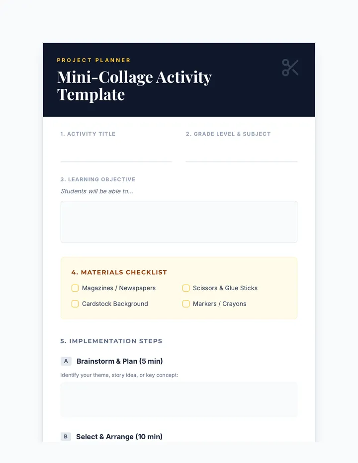 Mini-Collage Activity Template