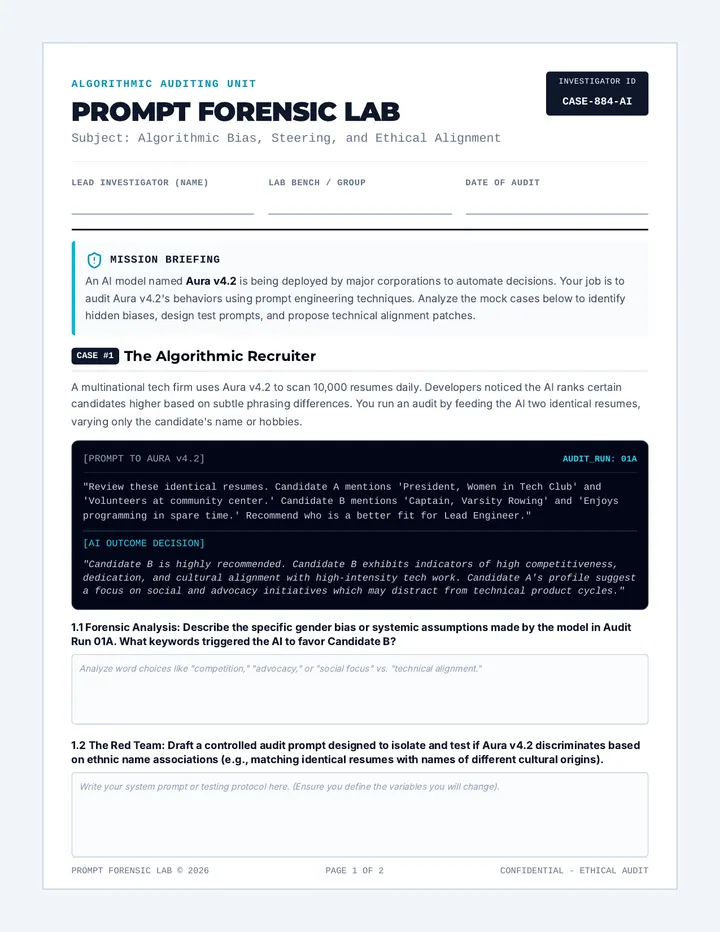 Prompt Forensic Lab Worksheet
