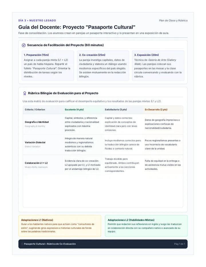 Nuestro Legado Rubric