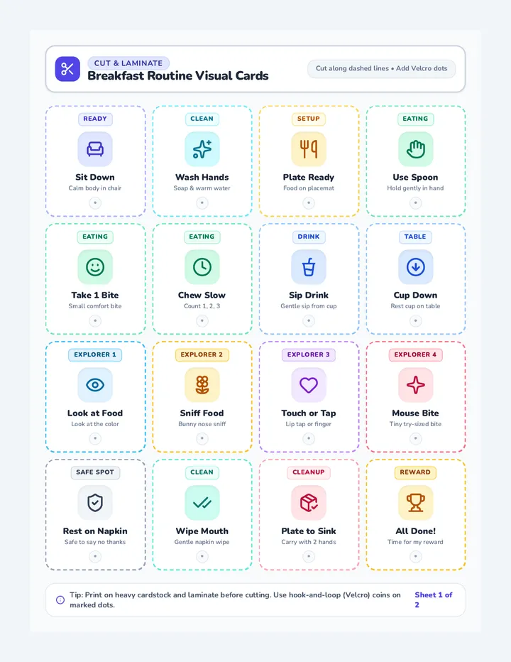Breakfast Routine Cards