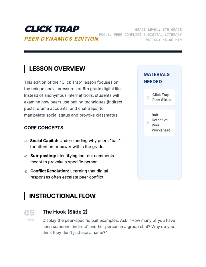 Click Trap Teacher Guide